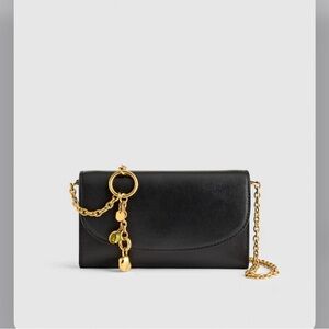 Madewell leather Black the wallet on a Chain